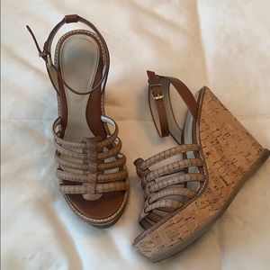 Tan wedge sandals